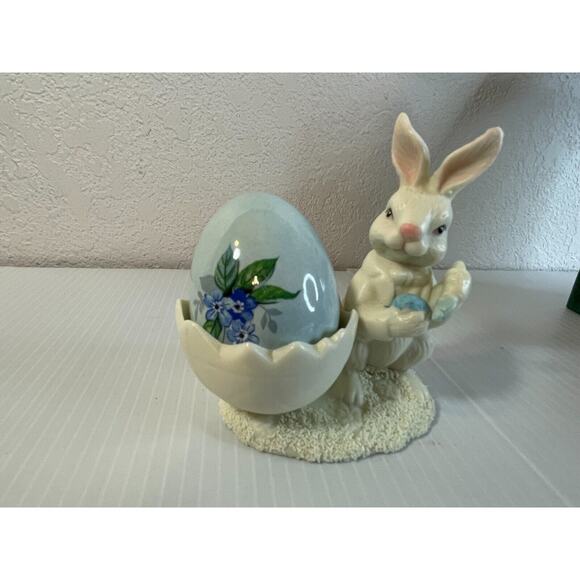 Jade Collection Ceramic( PAIR )of Bunnies Easter Spring Decor Figurines - Picture 10 of 12